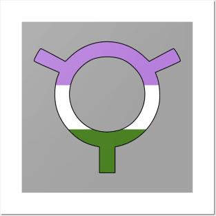 Genderqueer (Toki Pona, Genderqueer Pride Colors) Posters and Art